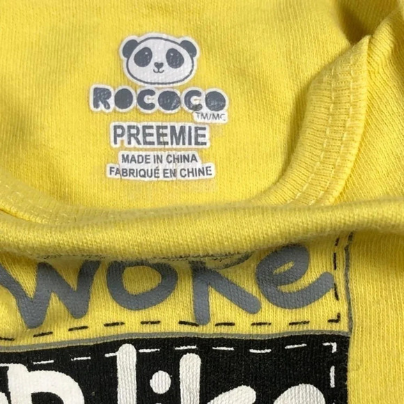 4/$20 Rococo Yellow  Long Sleeve Onesie - Picture 4 of 4